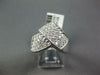 ESTATE LARGE 1.0CT DIAMOND 14KT WHITE GOLD MULTI ROW LOVE KNOT V SHAPE FUN RING