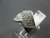 ESTATE LARGE 1.0CT DIAMOND 14KT WHITE GOLD MULTI ROW LOVE KNOT V SHAPE FUN RING