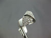 ESTATE LARGE 1.0CT DIAMOND 14KT WHITE GOLD MULTI ROW LOVE KNOT V SHAPE FUN RING