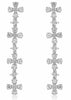 ESTATE 1.28CT DIAMOND 14KT WHITE GOLD 3D MULTI FLOWER FUN HANGING EARRINGS