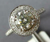 LARGE 1.74CT DIAMOND 14KT WHITE GOLD ROUND HALO 3/4TH ETERNITY ENGAGEMENT RING