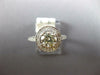 LARGE 1.74CT DIAMOND 14KT WHITE GOLD ROUND HALO 3/4TH ETERNITY ENGAGEMENT RING