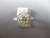 LARGE 1.74CT DIAMOND 14KT WHITE GOLD ROUND HALO 3/4TH ETERNITY ENGAGEMENT RING