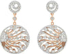 LARGE 1.97CT DIAMOND 14KT ROSE GOLD CIRCULAR FLOWER ETOILE FUN HANGING EARRINGS