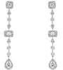 .72CT DIAMOND 14KT WHITE GOLD 3D ROUND & BAGUETTE BY THE YARD HANGING EARRINGS