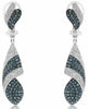 3.10CT DIAMOND & AAA SAPPHIRE 18KT WHITE GOLD 3D TEAR DROP FUN HANGING EARRINGS