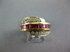 ESTATE WIDE 2.65CT DIAMOND & AAA RUBY 14KT YELLOW GOLD 3D CRISS CROSS LOVE RING