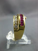 ESTATE WIDE 2.65CT DIAMOND & AAA RUBY 14KT YELLOW GOLD 3D CRISS CROSS LOVE RING