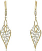 .68CT DIAMOND 14KT YELLOW GOLD 3D MULTI FLOWER HEART TEAR DROP HANGING EARRINGS