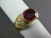 WIDE 3.90CT DIAMOND & AAA RUBY 18KT YELLOW GOLD BEZEL HEART LOVE ENGAGEMENT RING