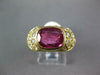 WIDE 3.90CT DIAMOND & AAA RUBY 18KT YELLOW GOLD BEZEL HEART LOVE ENGAGEMENT RING