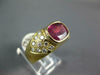 WIDE 3.90CT DIAMOND & AAA RUBY 18KT YELLOW GOLD BEZEL HEART LOVE ENGAGEMENT RING
