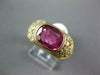 WIDE 3.90CT DIAMOND & AAA RUBY 18KT YELLOW GOLD BEZEL HEART LOVE ENGAGEMENT RING
