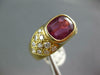 WIDE 3.90CT DIAMOND & AAA RUBY 18KT YELLOW GOLD BEZEL HEART LOVE ENGAGEMENT RING