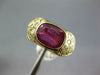 WIDE 3.90CT DIAMOND & AAA RUBY 18KT YELLOW GOLD BEZEL HEART LOVE ENGAGEMENT RING