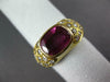 WIDE 3.90CT DIAMOND & AAA RUBY 18KT YELLOW GOLD BEZEL HEART LOVE ENGAGEMENT RING