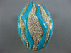 EXTRA LARGE 2.50CT DIAMOND & AAA TURQUOISE 18KT YELLOW GOLD MULTI ROW WAVE RING