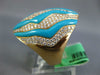 EXTRA LARGE 2.50CT DIAMOND & AAA TURQUOISE 18KT YELLOW GOLD MULTI ROW WAVE RING