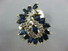 LARGE 4.50CT DIAMOND SAPPHIRE 14K YELLOW GOLD ROUND & MARQUISE SWIRL FLOWER RING