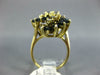 LARGE 4.50CT DIAMOND SAPPHIRE 14K YELLOW GOLD ROUND & MARQUISE SWIRL FLOWER RING