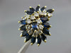 LARGE 4.50CT DIAMOND SAPPHIRE 14K YELLOW GOLD ROUND & MARQUISE SWIRL FLOWER RING