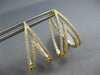 LARGE 1.15CT DIAMOND 18K YELLOW GOLD DOUBLE V INSIDE OUT HUGGIE HANGING EARRINGS