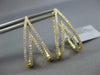 LARGE 1.15CT DIAMOND 18K YELLOW GOLD DOUBLE V INSIDE OUT HUGGIE HANGING EARRINGS