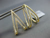 LARGE 1.15CT DIAMOND 18K YELLOW GOLD DOUBLE V INSIDE OUT HUGGIE HANGING EARRINGS