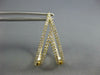 LARGE 1.15CT DIAMOND 18K YELLOW GOLD DOUBLE V INSIDE OUT HUGGIE HANGING EARRINGS