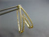 LARGE 1.15CT DIAMOND 18K YELLOW GOLD DOUBLE V INSIDE OUT HUGGIE HANGING EARRINGS