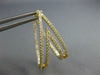 LARGE 1.15CT DIAMOND 18K YELLOW GOLD DOUBLE V INSIDE OUT HUGGIE HANGING EARRINGS
