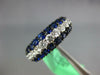 ESTATE WIDE 3.70CT DIAMOND & AAA SAPPHIRE 18KT WHITE GOLD 3 ROW ANNIVERSARY RING