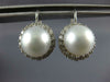 ESTATE LARGE 1.1CT DIAMOND & AAA SOUTH SEA PEARL 18K WHITE GOLD FLOWER EARRINGS