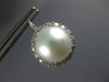 ESTATE LARGE 1.1CT DIAMOND & AAA SOUTH SEA PEARL 18K WHITE GOLD FLOWER EARRINGS