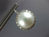 ESTATE LARGE 1.1CT DIAMOND & AAA SOUTH SEA PEARL 18K WHITE GOLD FLOWER EARRINGS