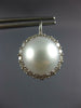 ESTATE LARGE 1.1CT DIAMOND & AAA SOUTH SEA PEARL 18K WHITE GOLD FLOWER EARRINGS