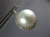 ESTATE LARGE 1.1CT DIAMOND & AAA SOUTH SEA PEARL 18K WHITE GOLD FLOWER EARRINGS