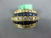 ESTATE LARGE 4.30CT DIAMOND & AAA SAPPHIRE 18K YELLOW GOLD ROUND & PRINCESS RING