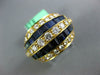 ESTATE LARGE 4.30CT DIAMOND & AAA SAPPHIRE 18K YELLOW GOLD ROUND & PRINCESS RING