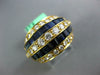 ESTATE LARGE 4.30CT DIAMOND & AAA SAPPHIRE 18K YELLOW GOLD ROUND & PRINCESS RING