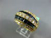 ESTATE LARGE 4.30CT DIAMOND & AAA SAPPHIRE 18K YELLOW GOLD ROUND & PRINCESS RING