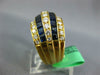 ESTATE LARGE 4.30CT DIAMOND & AAA SAPPHIRE 18K YELLOW GOLD ROUND & PRINCESS RING