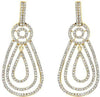 ESTATE 1.02CT DIAMOND 14KT YELLOW GOLD MULTI ROW TEAR DROP FUN HANGING EARRINGS