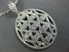 ESTATE LARGE 1.02CT DIAMOND 18KT WHITE GOLD 3D FLOWER OPEN FILIGREE OVAL PENDANT