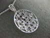 ESTATE LARGE 1.02CT DIAMOND 18KT WHITE GOLD 3D FLOWER OPEN FILIGREE OVAL PENDANT