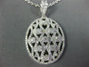 ESTATE LARGE 1.02CT DIAMOND 18KT WHITE GOLD 3D FLOWER OPEN FILIGREE OVAL PENDANT