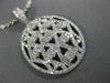 ESTATE LARGE 1.02CT DIAMOND 18KT WHITE GOLD 3D FLOWER OPEN FILIGREE OVAL PENDANT