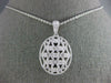 ESTATE LARGE 1.02CT DIAMOND 18KT WHITE GOLD 3D FLOWER OPEN FILIGREE OVAL PENDANT