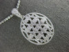 ESTATE LARGE 1.02CT DIAMOND 18KT WHITE GOLD 3D FLOWER OPEN FILIGREE OVAL PENDANT