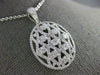 ESTATE LARGE 1.02CT DIAMOND 18KT WHITE GOLD 3D FLOWER OPEN FILIGREE OVAL PENDANT